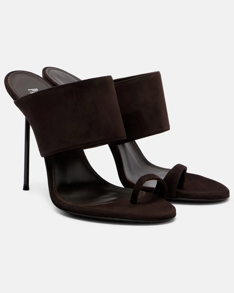 Paris Texas Sandalen Lidia 105 aus Veloursleder Braun