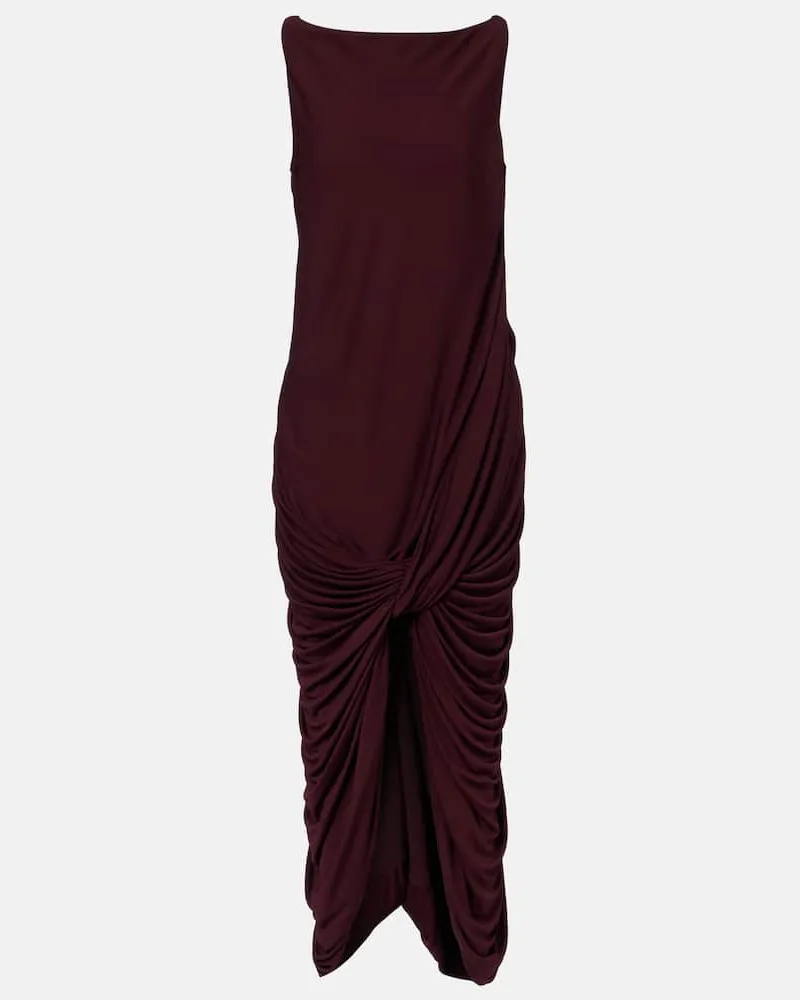 Loewe Midikleid aus Jersey Burgunderrot