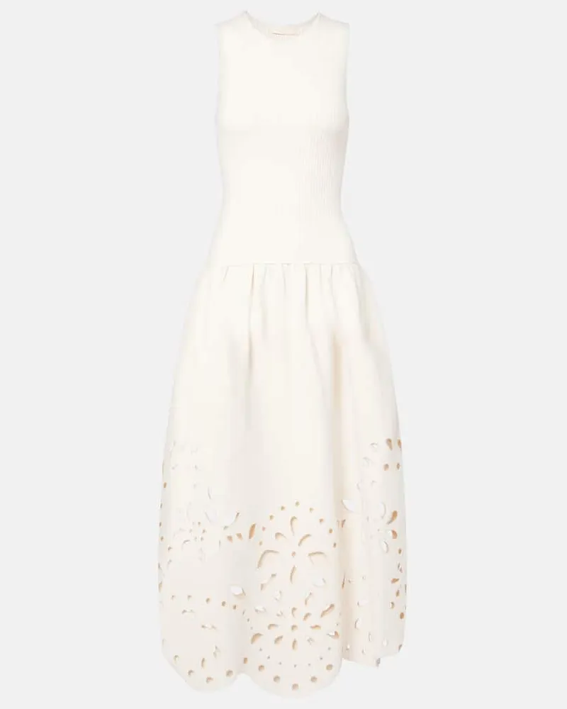 Ulla Johnson Midikleid Rosaline Weiß
