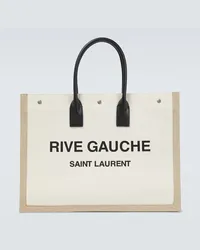 Saint Laurent Tote Bag Rive Gauche aus Canvas Beige