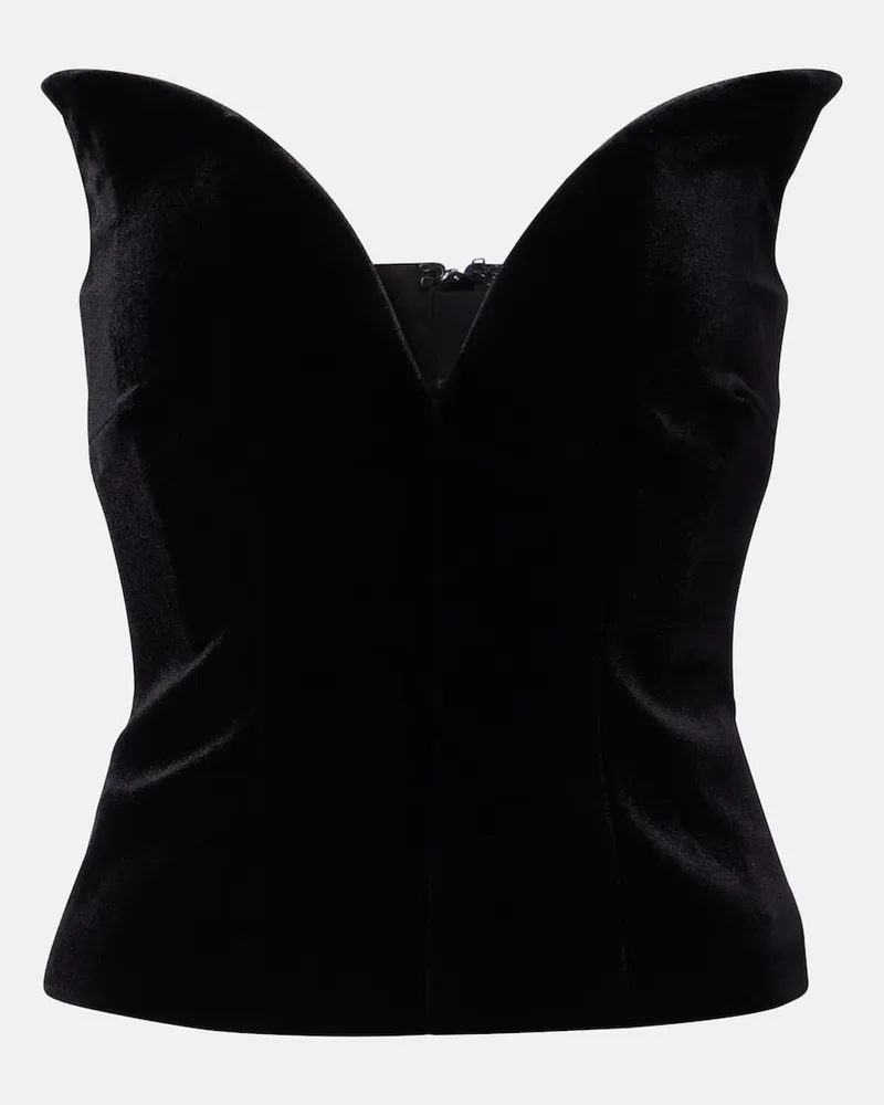 Roland Mouret Top aus Samt Schwarz