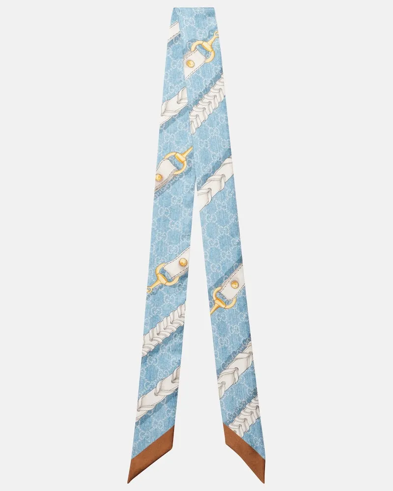 Gucci Tuch GG aus Seidensatin Blau