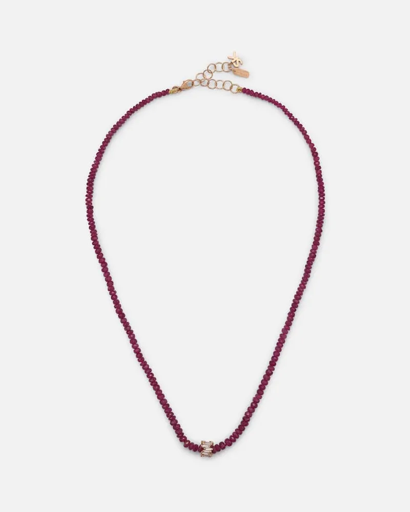 Suzanne Kalan Halskette Infinite aus Rubinen mit 18kt Roségold und Diamanten Gold