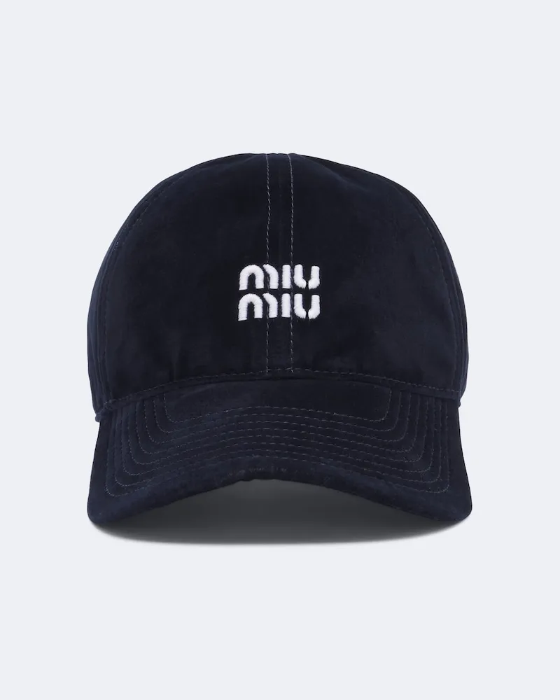 Miu Miu Baseballkappe aus Samt Blau
