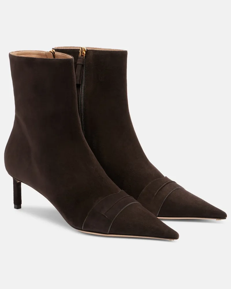 Tom Ford Ankle Boots 55 aus Veloursleder Braun