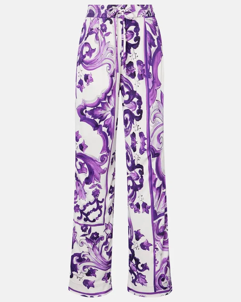 Dolce & Gabbana Weite Hose Majolica Lila