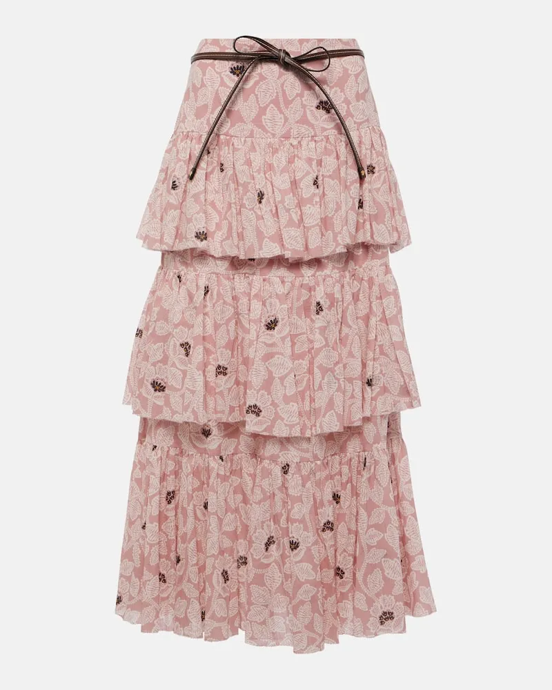 Zimmermann Bedruckter Midirock Ottie Rosa