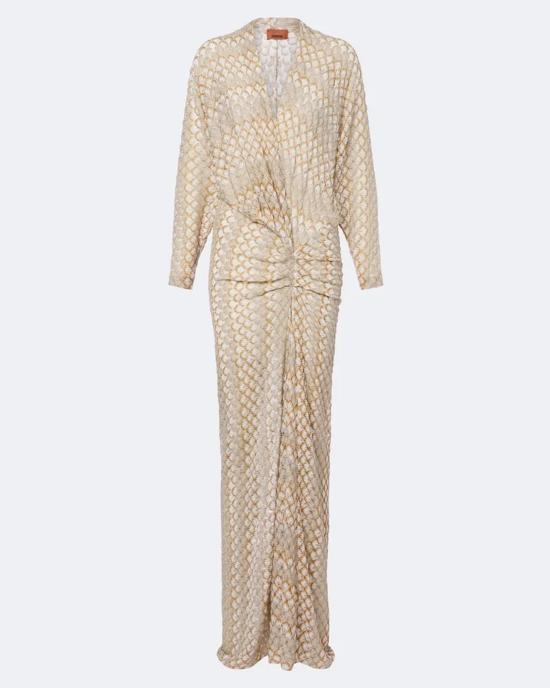 Missoni Robe aus Häkelstrick Gold