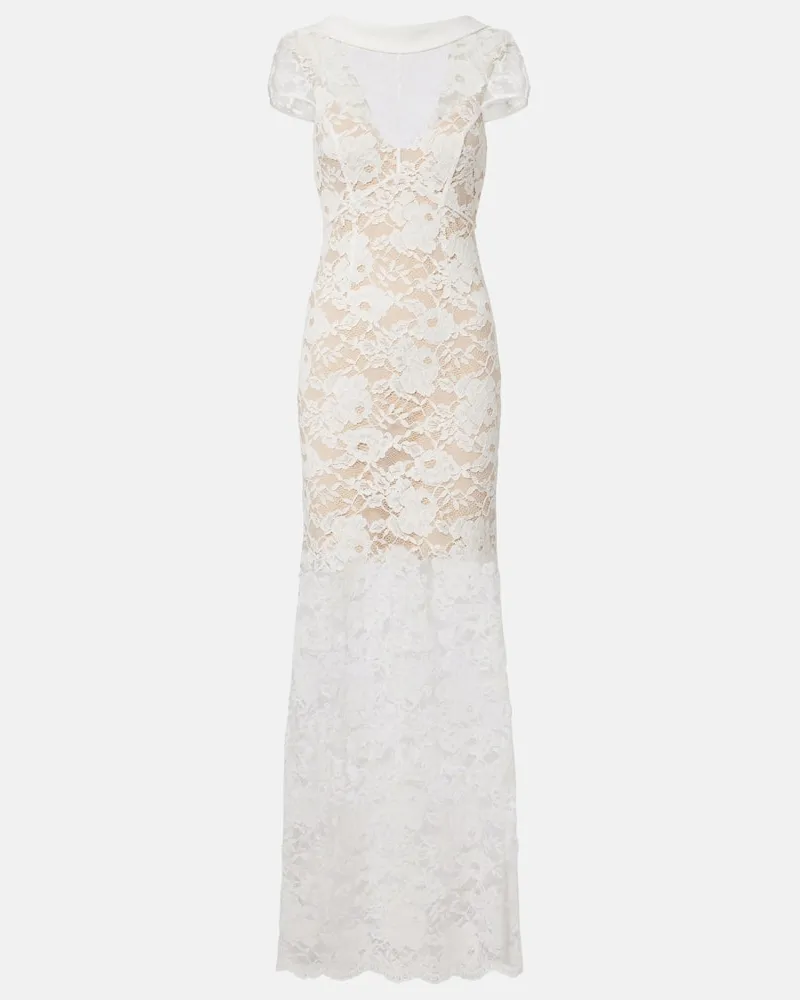 Self-Portrait Robe aus Spitze Weiß