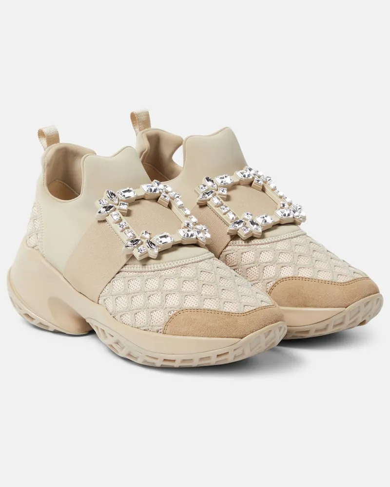 Roger Vivier Verzierte Sneakers Viv Run Neutral