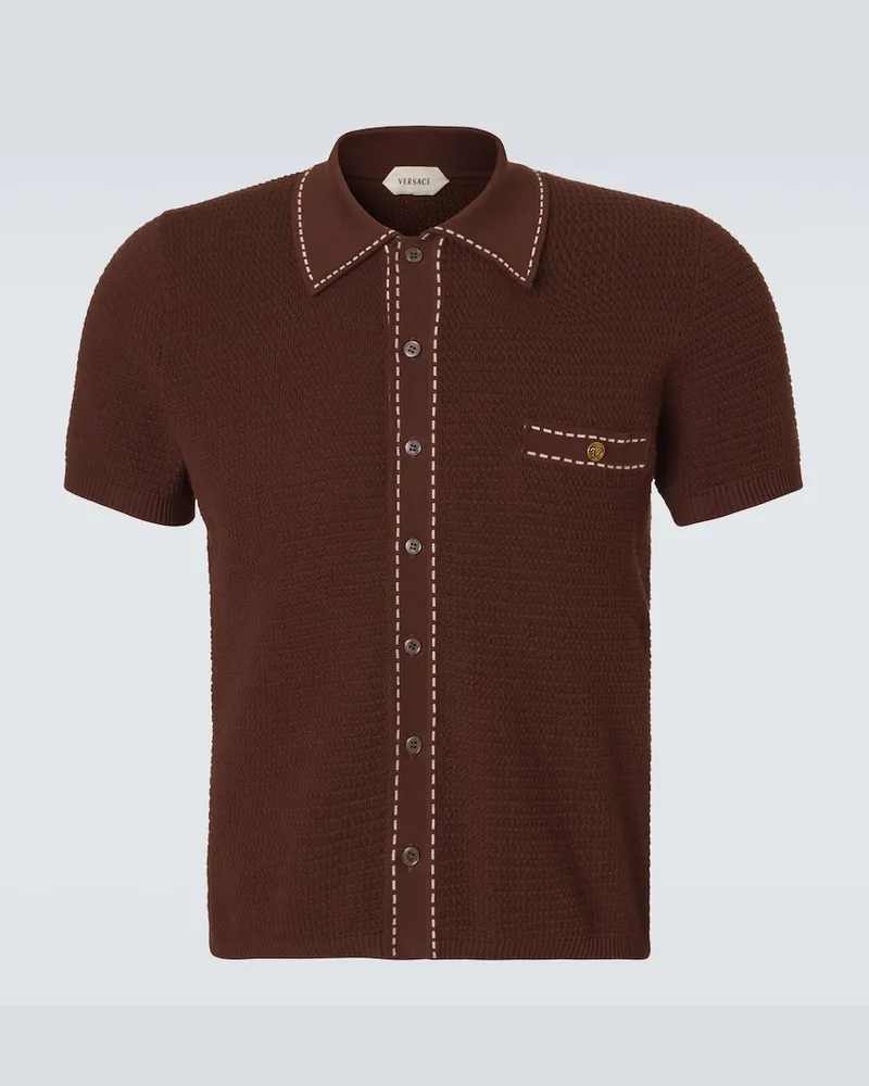 Versace Polohemd aus Baumwolle Braun
