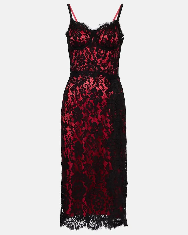 Dolce & Gabbana Slipdress aus Spitze Schwarz
