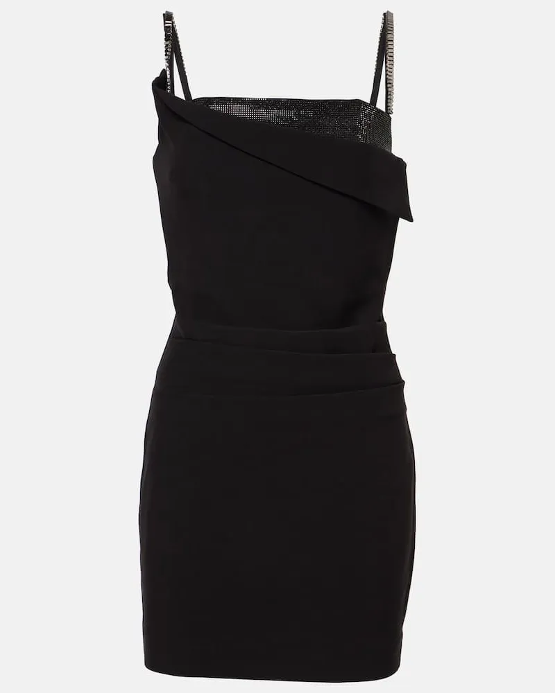 Roland Mouret Verziertes Minikleid aus Crêpe Schwarz