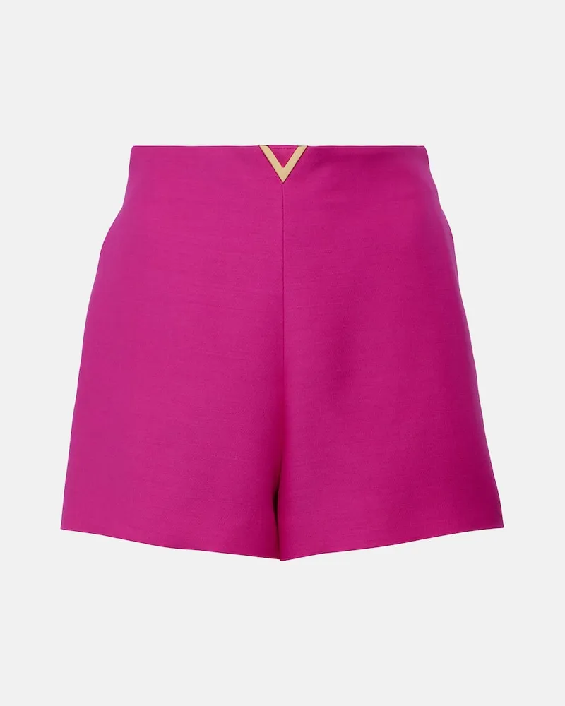 Valentino Garavani Shorts VGold aus Crepe Couture Rosa