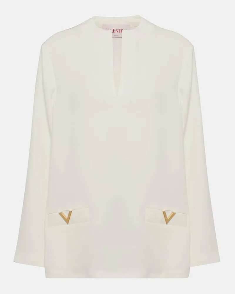 Valentino Garavani Top VGold aus Seide Weiss