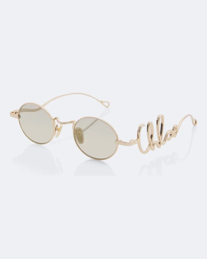 Chloé Chloé Runde Sonnenbrille Gold