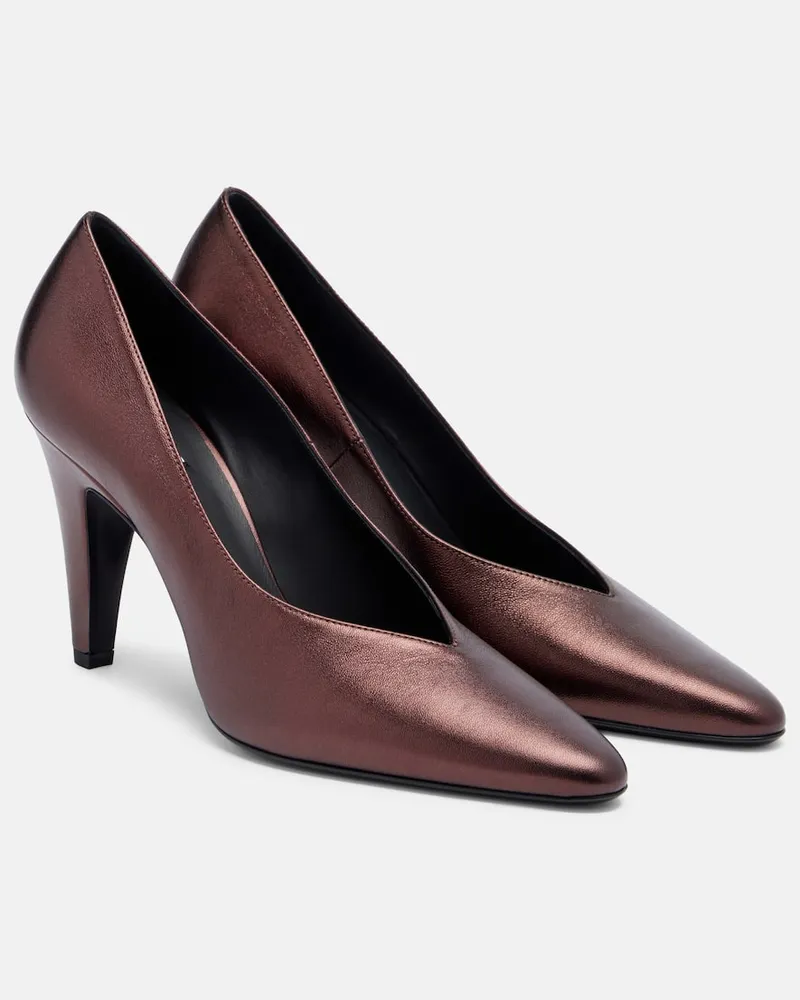 Alaïa Alaïa Pumps aus Metallic-Leder Braun