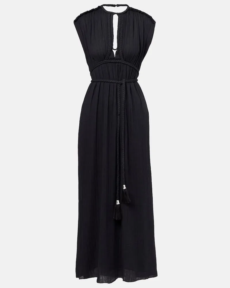 Isabel Marant Maxikleid Joya aus Baumwolle Schwarz