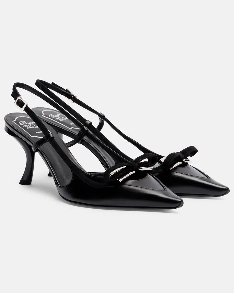 Roger Vivier Slingback-Pumps Virgule 75 aus Leder Schwarz