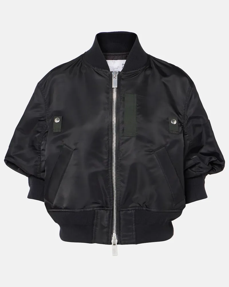 Sacai Blouson aus Twill Schwarz
