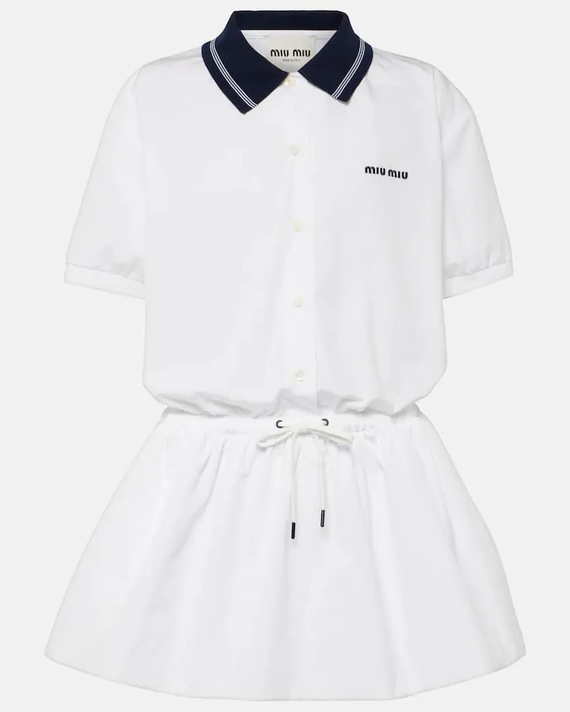 Miu Miu Polokleid aus Baumwolle Weiß