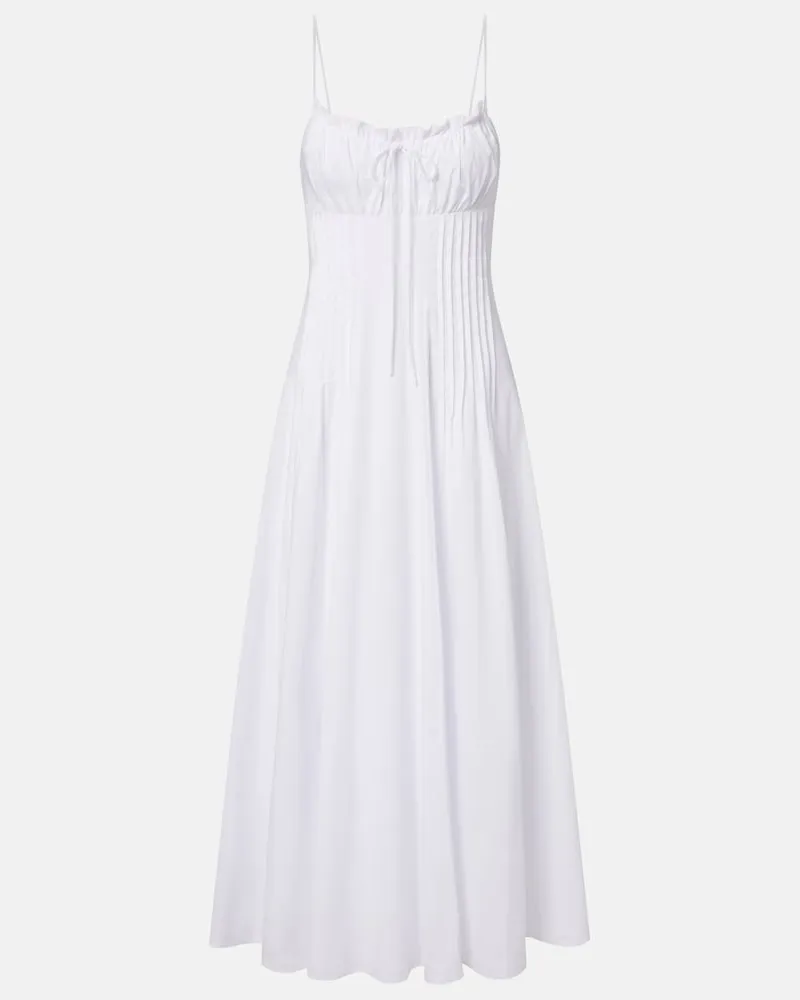 STAUD Maxikleid Margi aus Baumwollpopeline Weiß