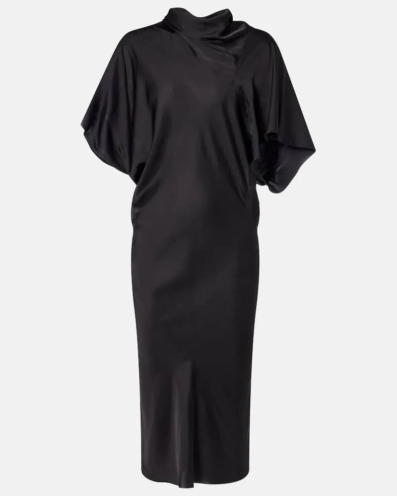 Rick Owens Midikleid Seb aus Charmeuse Schwarz