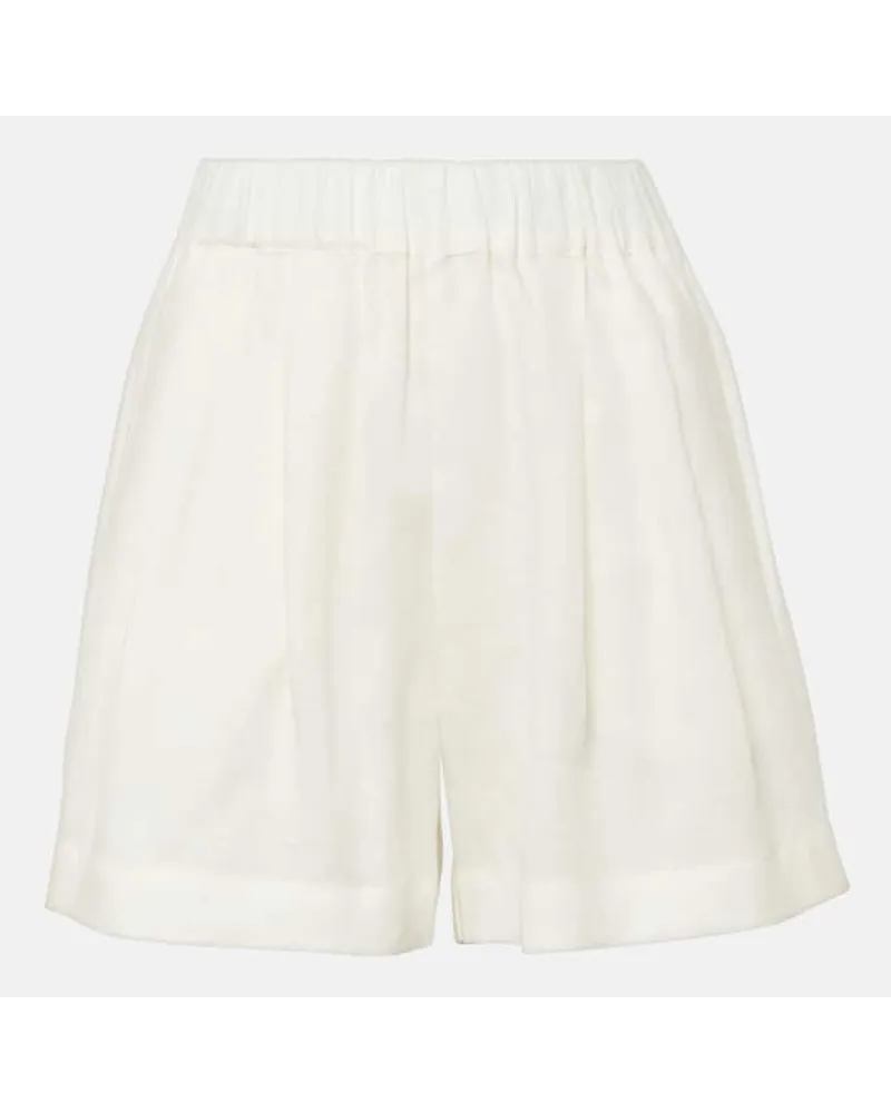 ASCENO Shorts Zurich aus Leinen Weiss