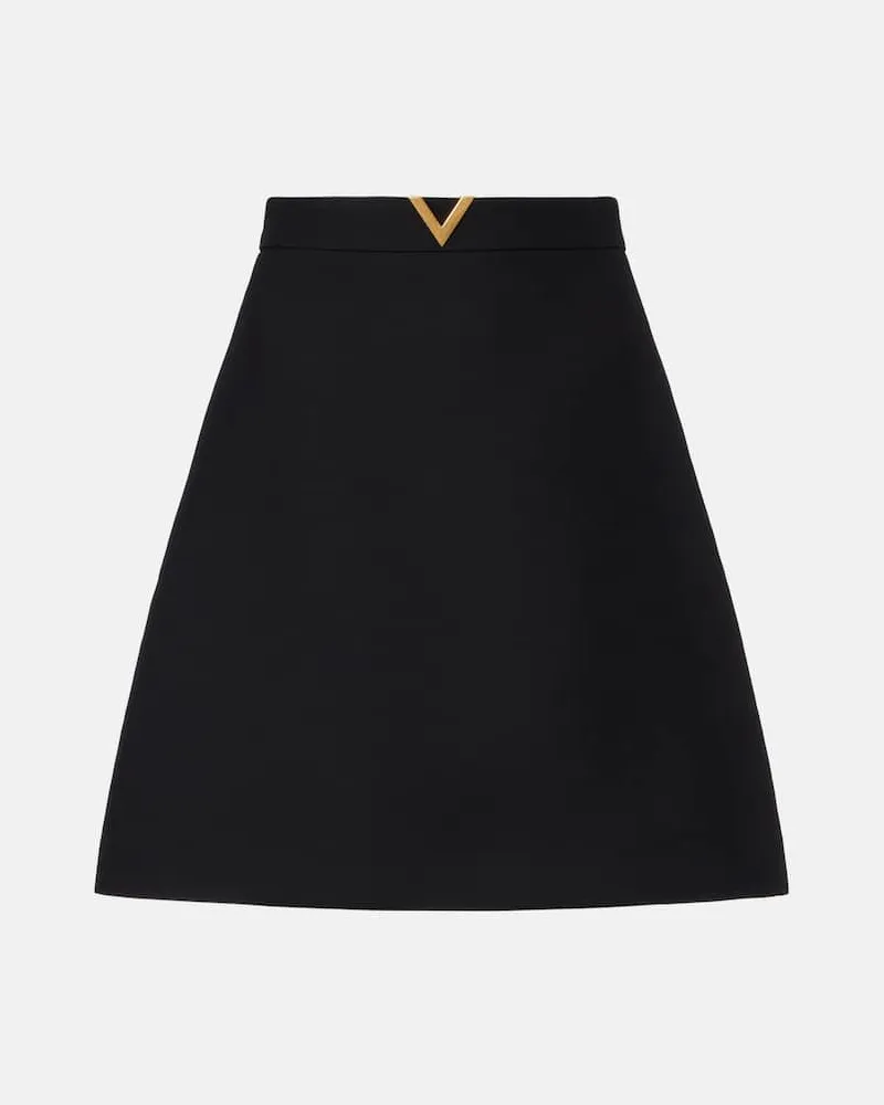Valentino Garavani Minirock VGold aus Crepe Couture Schwarz