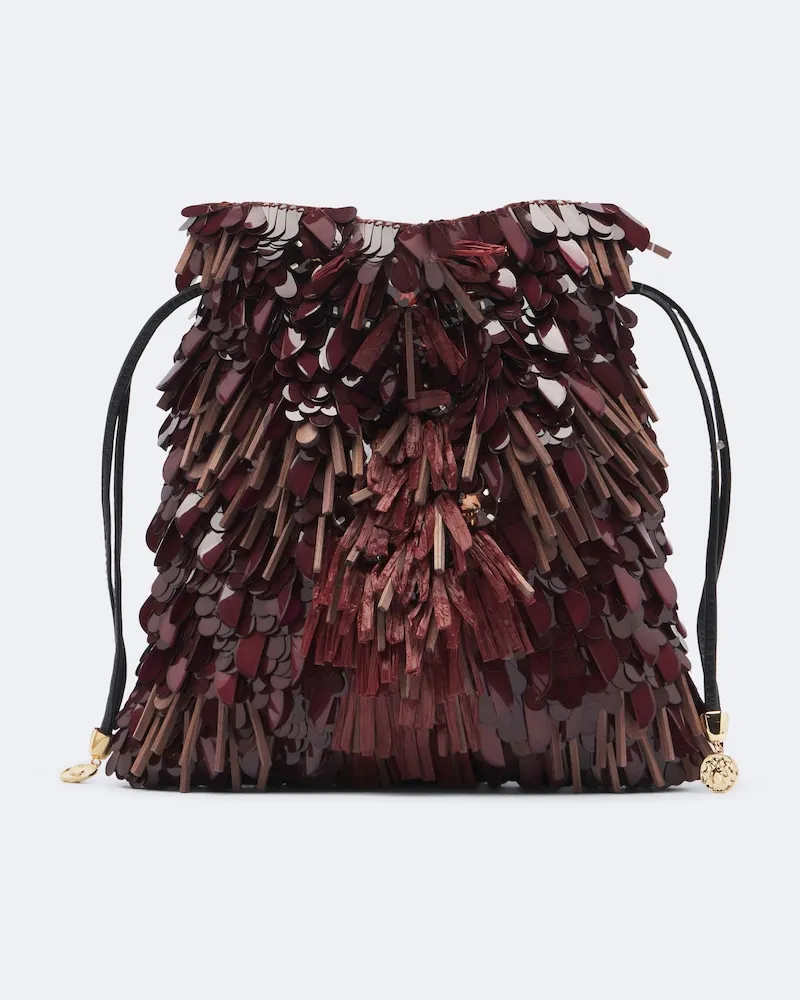 La DoubleJ Verzierte Clutch Dustbag Burgunderrot