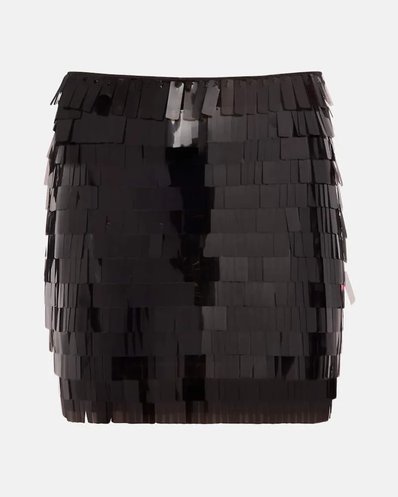 STAUD Minirock Max aus Mesh mit Pailletten Braun