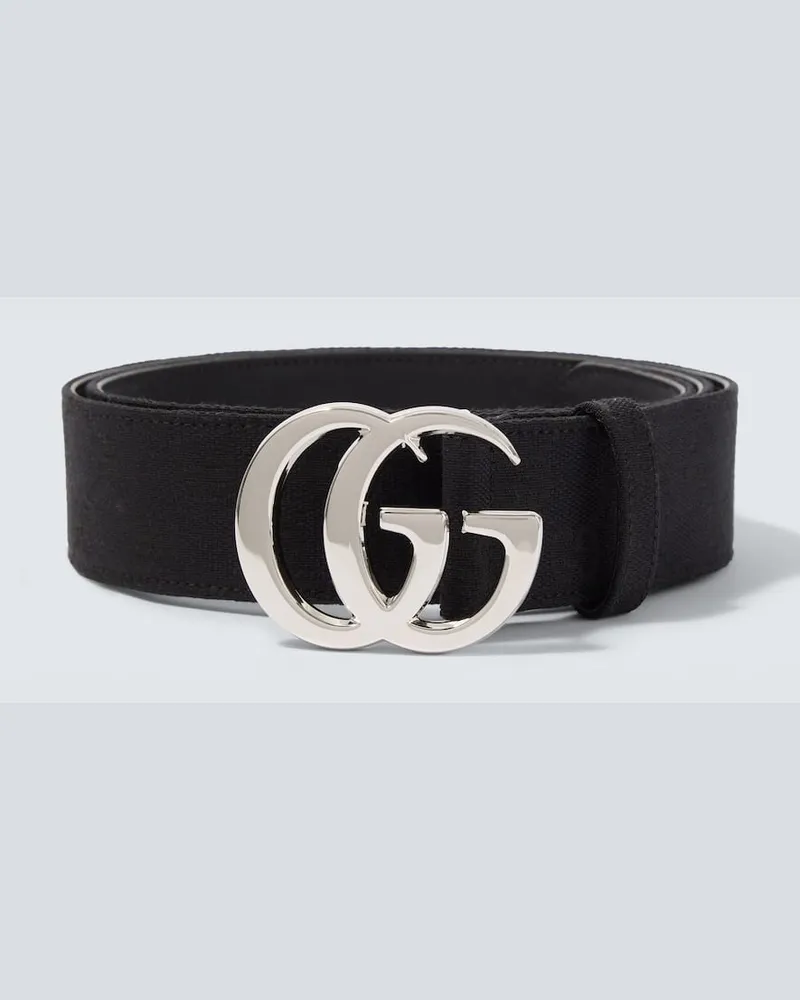 Gucci Gürtel Flat Marmont GG aus Canvas Schwarz