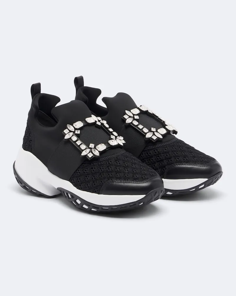 Roger Vivier Verzierte Sneakers Viv' Run Schwarz
