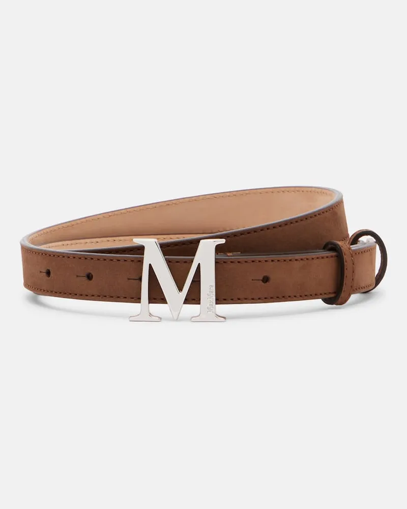 Max Mara Gürtel Mclassic aus Veloursleder Braun
