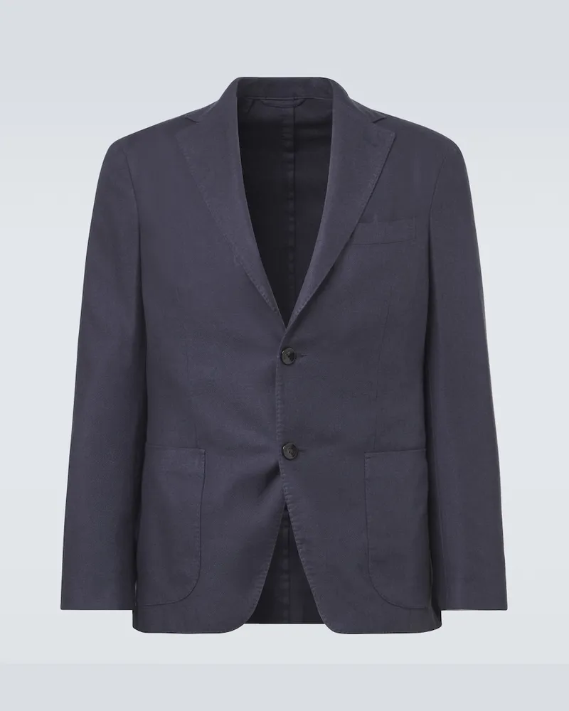 AGNONA Blazer aus Seide und Kaschmir Blau