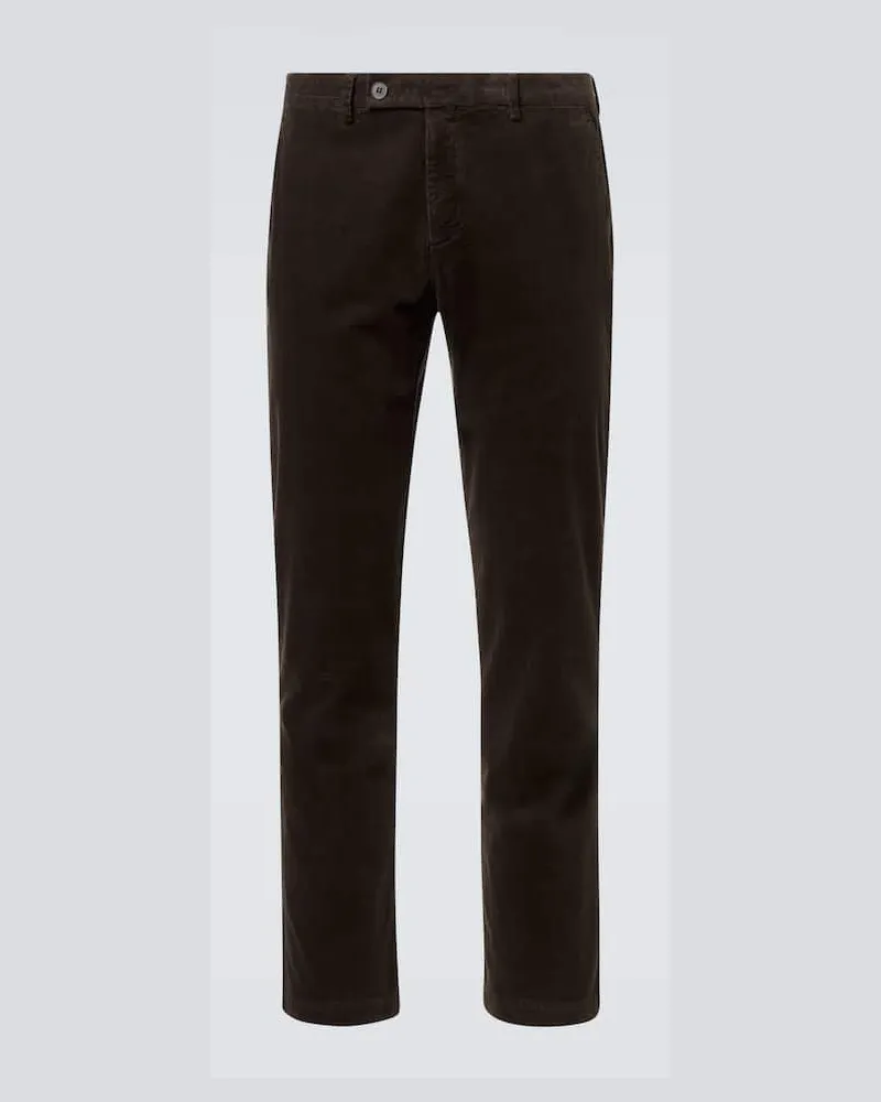 Sunspel Gerade Hose aus Baumwoll-Cord Braun