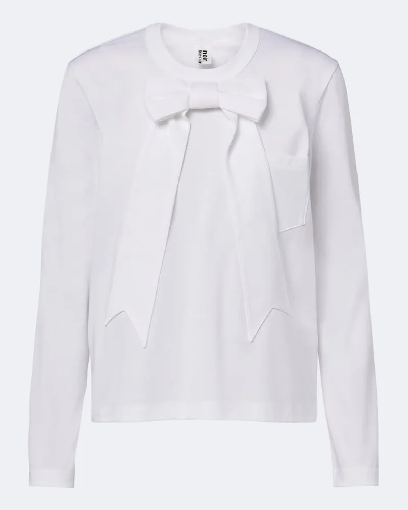 Noir Kei Ninomiya Top aus Baumwoll-Jersey Weiß