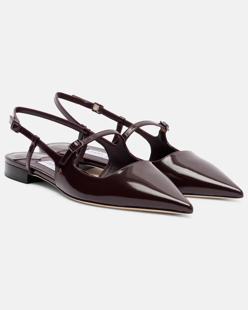 Jimmy Choo Slingback-Ballerinas Didi aus Lackleder Burgund