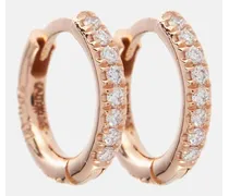 Ohrringe New Mini Hoops aus 18kt Rosegold mit Diamanten
