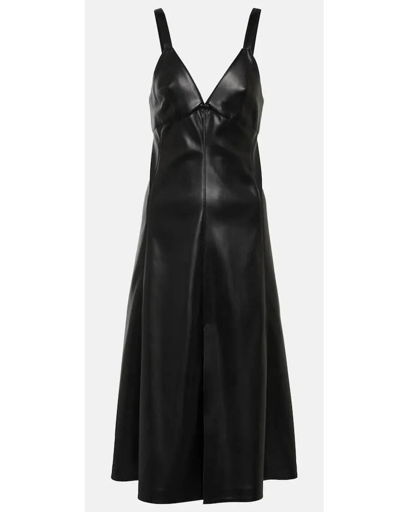 Stella McCartney Slipdress aus Lederimitat Schwarz