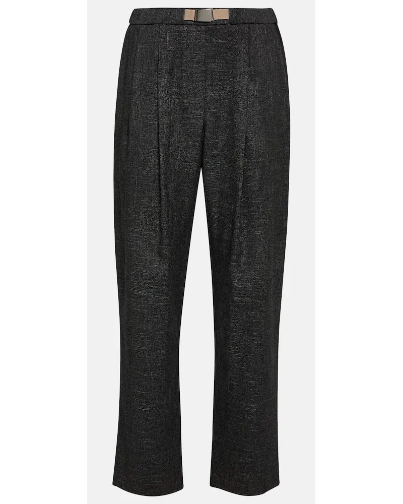 Brunello Cucinelli Gerade Mid-Rise-Hose Grau