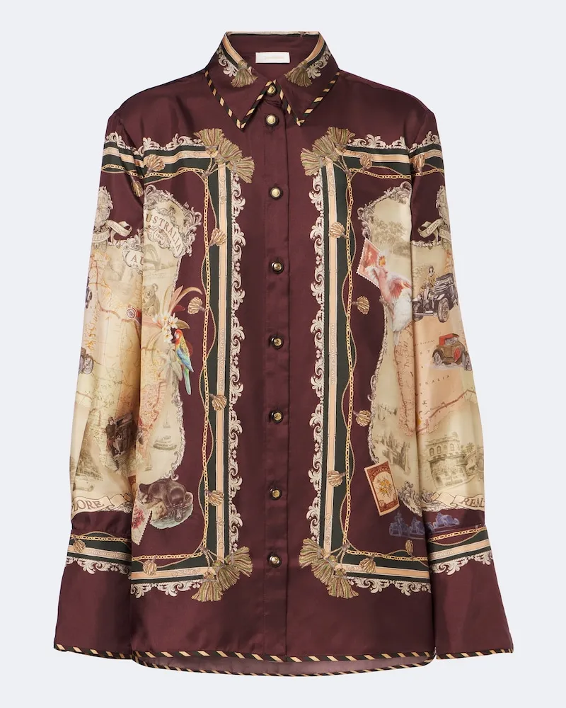 Zimmermann Bedrucktes Hemd Valiant aus Seiden-Twill Multicolor