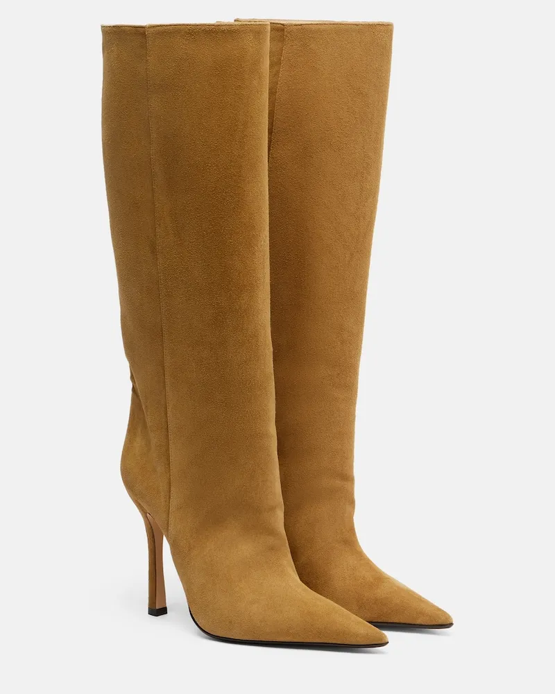 Gucci Stiefel Naomi aus Veloursleder Beige