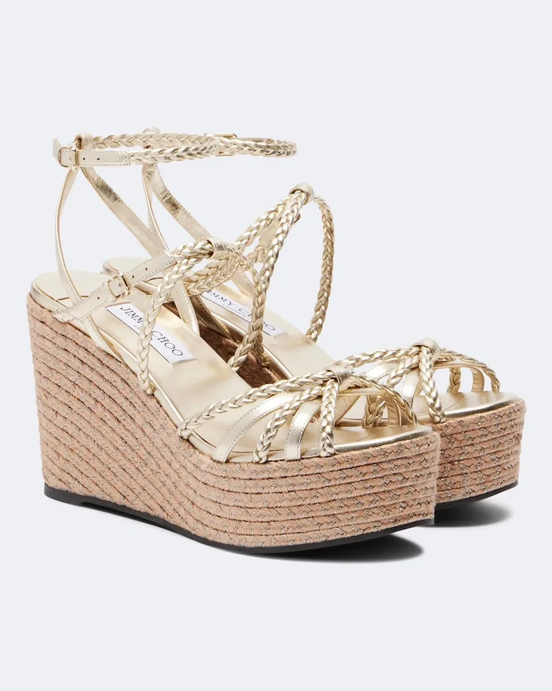 Jimmy Choo Espadrille-Sandalen Nyra aus Leder Gold