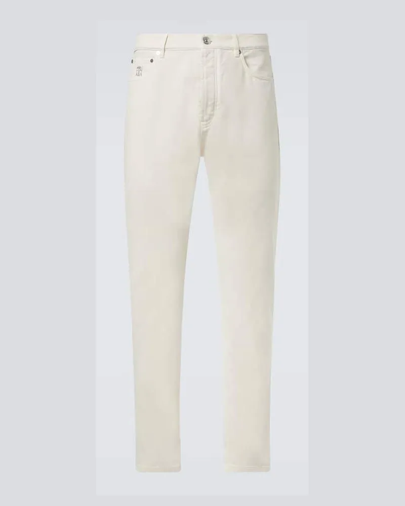 Brunello Cucinelli Mid-Rise Straight Jeans Weiß