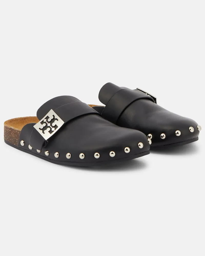 Tory Burch Slippers Mellow aus Leder Schwarz
