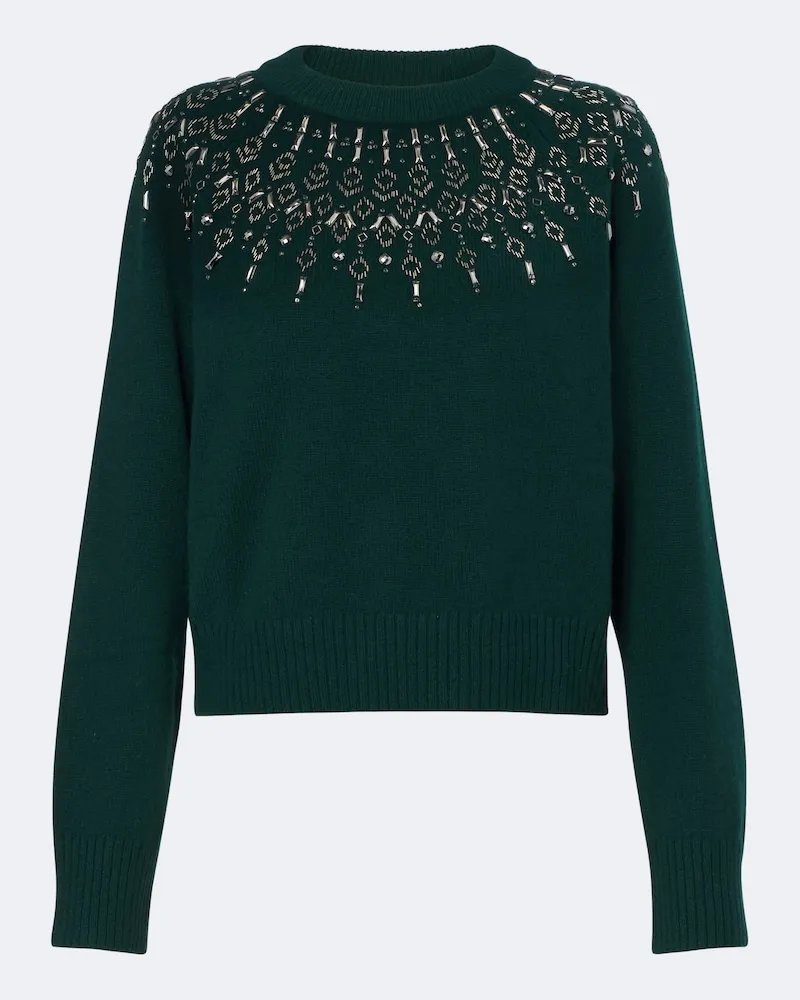 Altuzarra Verzierter Pullover Harold aus Wolle Grün