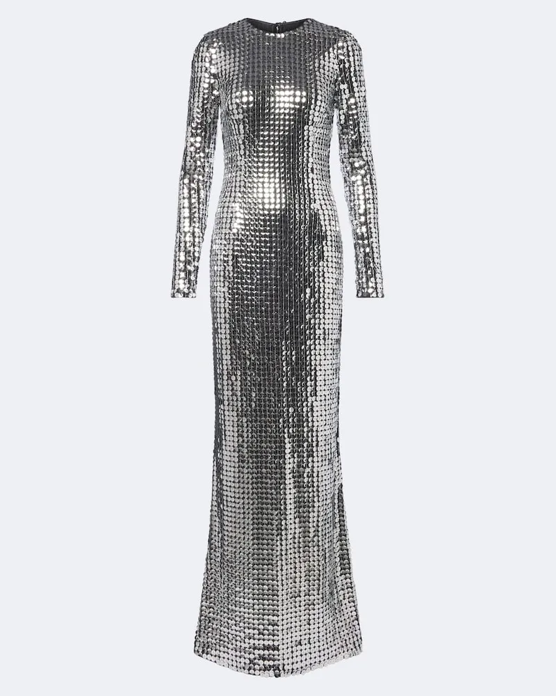 Dolce & Gabbana Robe mit Pailletten Silber