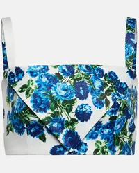 EMILIA WICKSTEAD Bedrucktes Cropped-Top Zori Blau