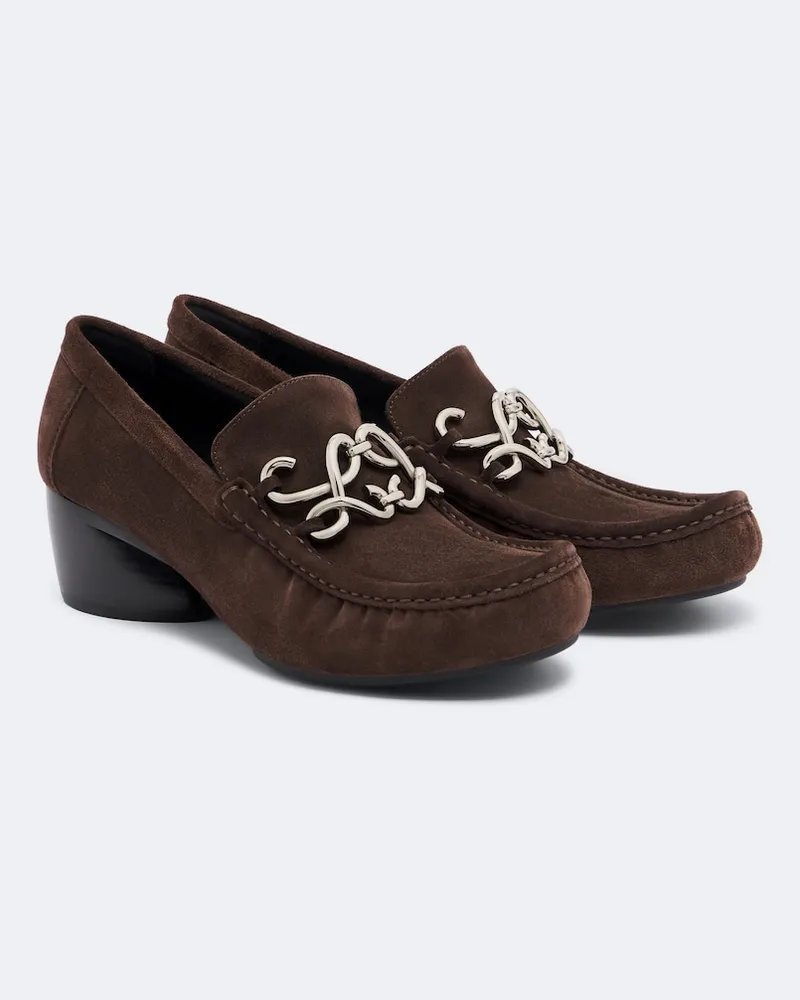 Loewe Loafer-Pumps Dive aus Veloursleder Braun